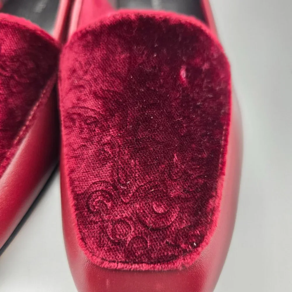 Enzo Angiolini red slip on square toed loafers - Picture 5 of 11
